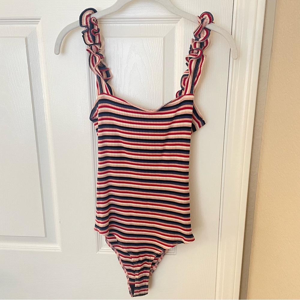 Reformation Hampton Ruffle Bodysuit